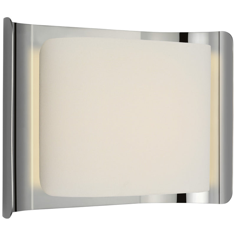 Visual Comfort Signature WS 2071PN/L LED Wall Sconce, Polished Nickel and Linen