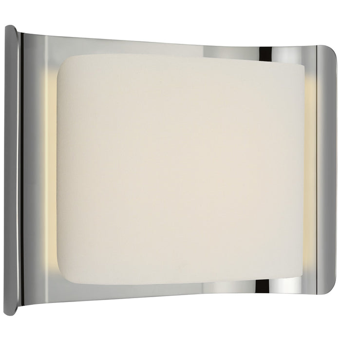 Visual Comfort Signature WS 2071PN/L LED Wall Sconce, Polished Nickel and Linen