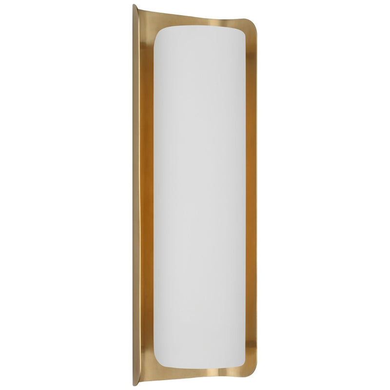 Visual Comfort Signature WS 2074HAB/WHT LED Wall Sconce, Hand-Rubbed Antique Brass and White