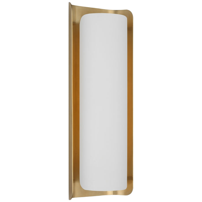 Visual Comfort Signature WS 2074HAB/WHT LED Wall Sconce, Hand-Rubbed Antique Brass and White