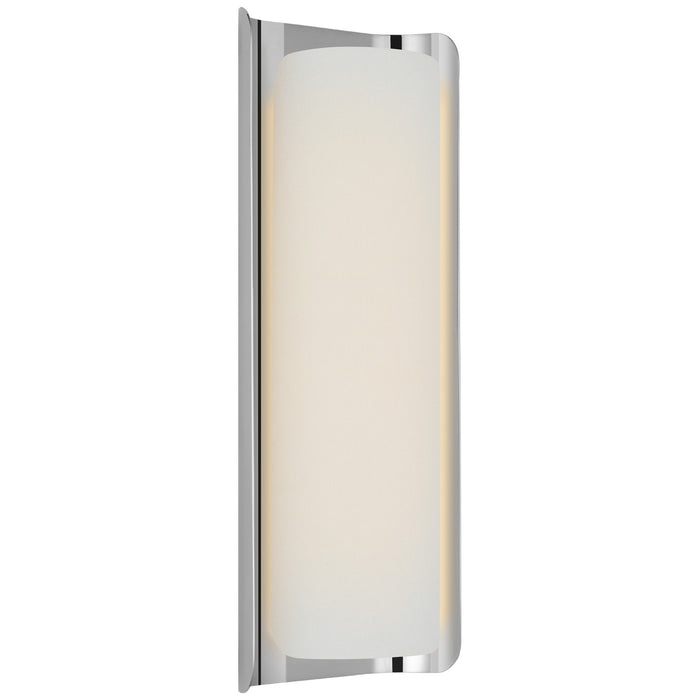 Visual Comfort Signature WS 2074PN/L LED Wall Sconce, Polished Nickel and Linen