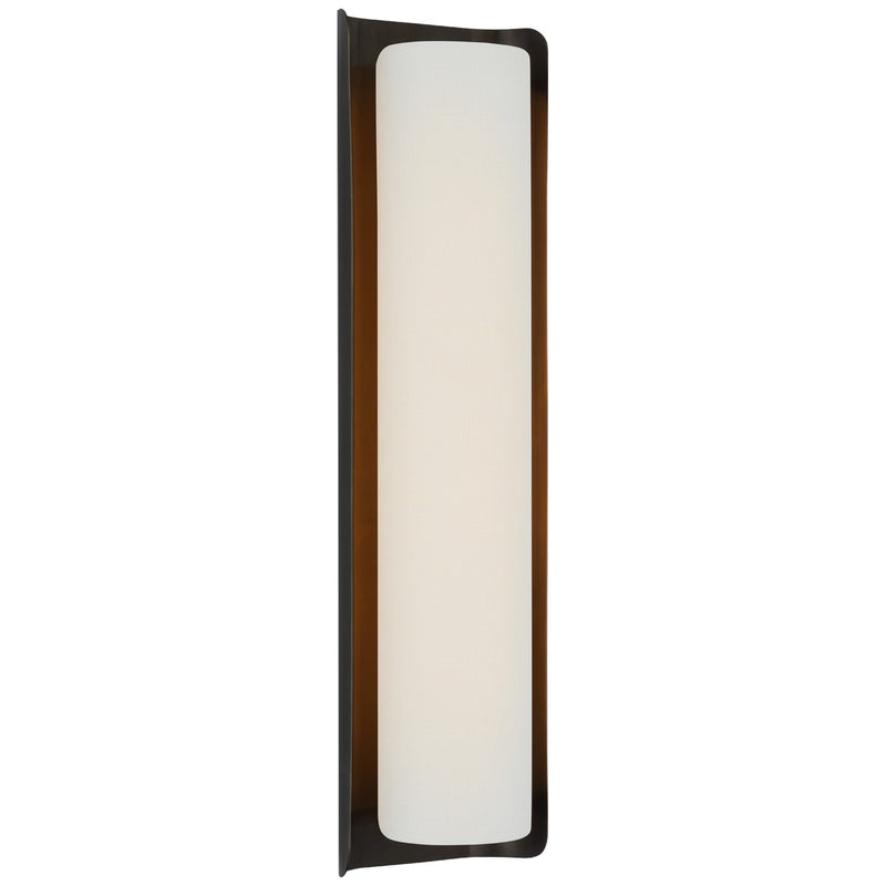Visual Comfort Signature WS 2076BZ/L LED Wall Sconce, Bronze and Linen