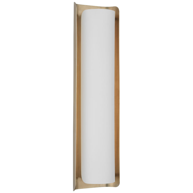 Visual Comfort Signature WS 2076HAB/WHT LED Wall Sconce, Hand-Rubbed Antique Brass and White