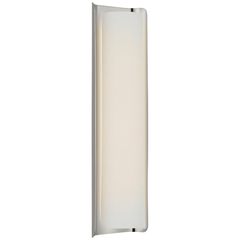 Visual Comfort Signature WS 2076PN/L LED Wall Sconce, Polished Nickel and Linen