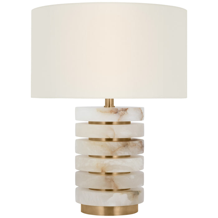 Visual Comfort Signature WS 3900ALB/HAB-L LED Table Lamp, Alabaster and Hand-Rubbed Antique Brass