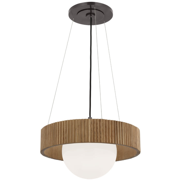 Visual Comfort Signature WS 5000BZ/NO-WG LED Chandelier, Bronze and White Glass