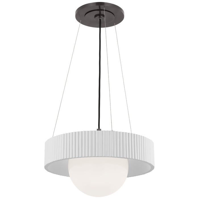 Visual Comfort Signature WS 5000BZ/WHT-WG LED Chandelier, Bronze and White Glass