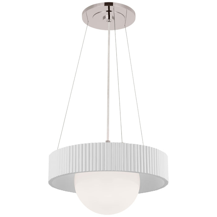 Visual Comfort Signature WS 5000PN/WHT-WG LED Chandelier, Polished Nickel and White Glass