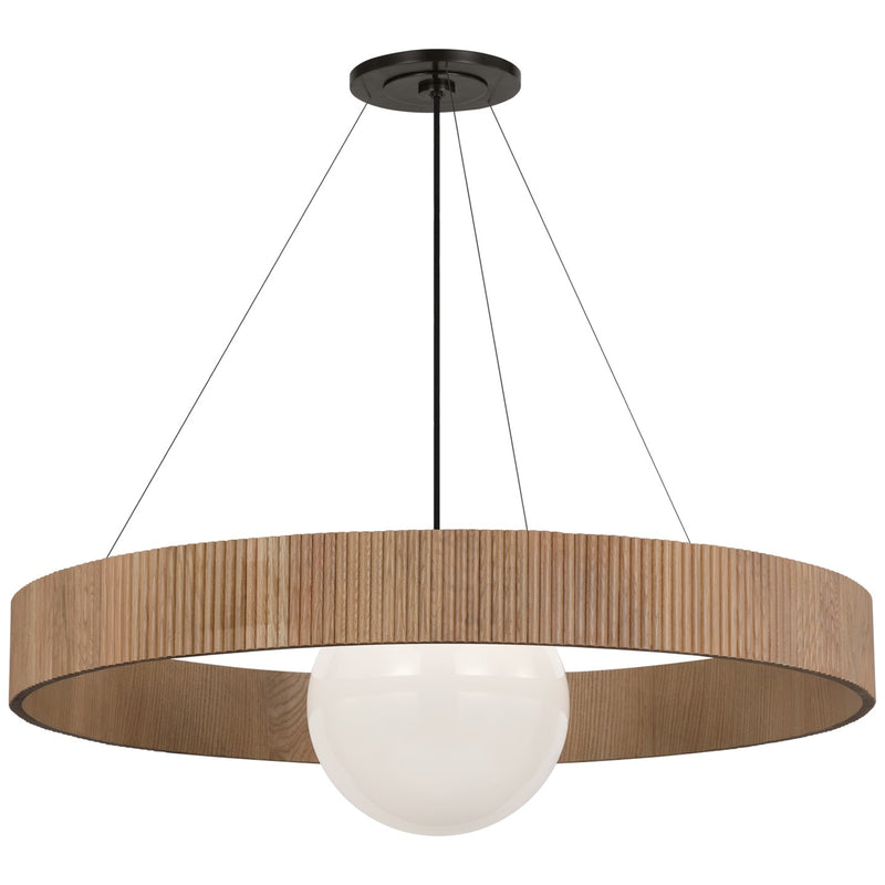 Visual Comfort Signature WS 5001BZ/NO-WG LED Chandelier, Bronze and White Glass