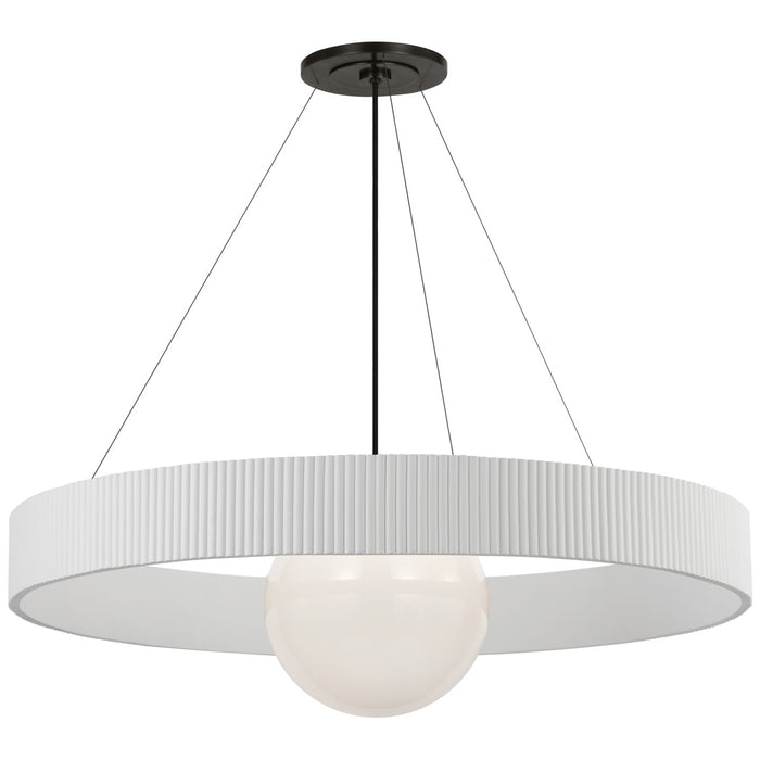 Visual Comfort Signature WS 5001BZ/WHT-WG LED Chandelier, Bronze and White Glass