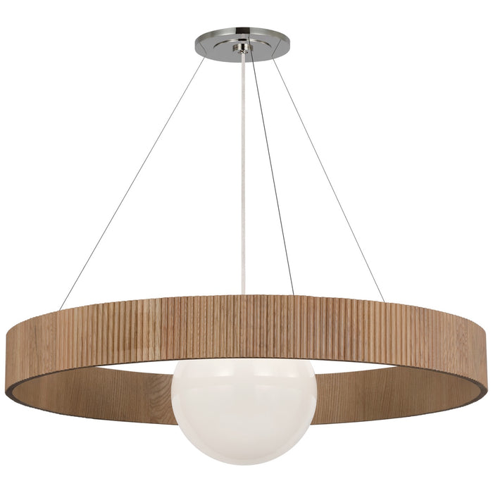 Visual Comfort Signature WS 5001PN/NO-WG LED Chandelier, Polished Nickel and White Glass