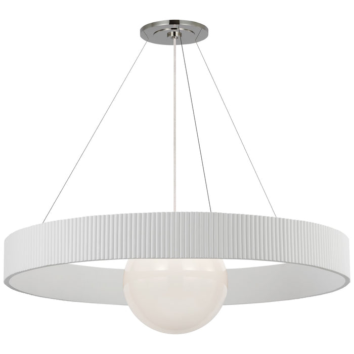 Visual Comfort Signature WS 5001PN/WHT-WG LED Chandelier, Polished Nickel and White Glass