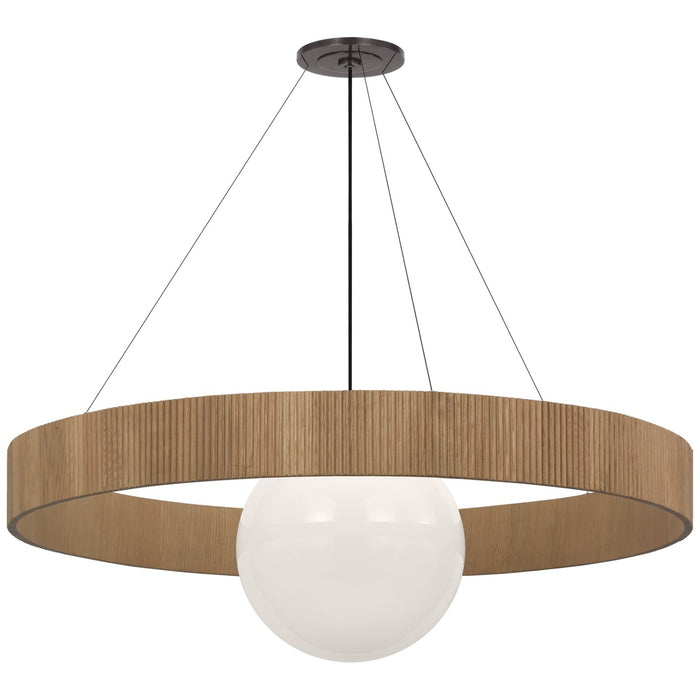 Visual Comfort Signature WS 5002BZ/NO-WG LED Chandelier, Bronze and White Glass