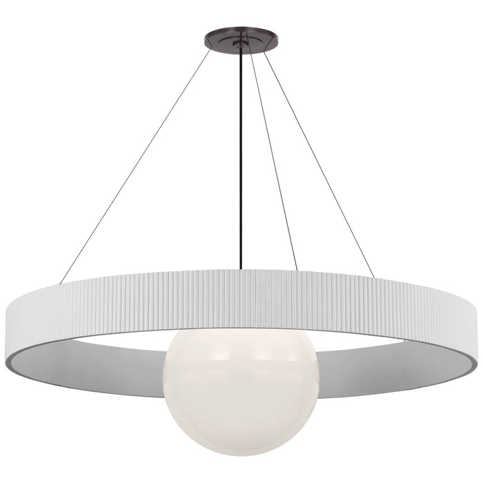 Visual Comfort Signature WS 5002BZ/WHT-WG LED Chandelier, Bronze and White Glass