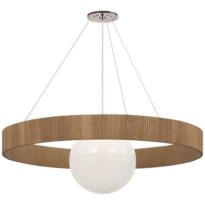 Visual Comfort Signature WS 5002PN/NO-WG LED Chandelier, Polished Nickel and White Glass