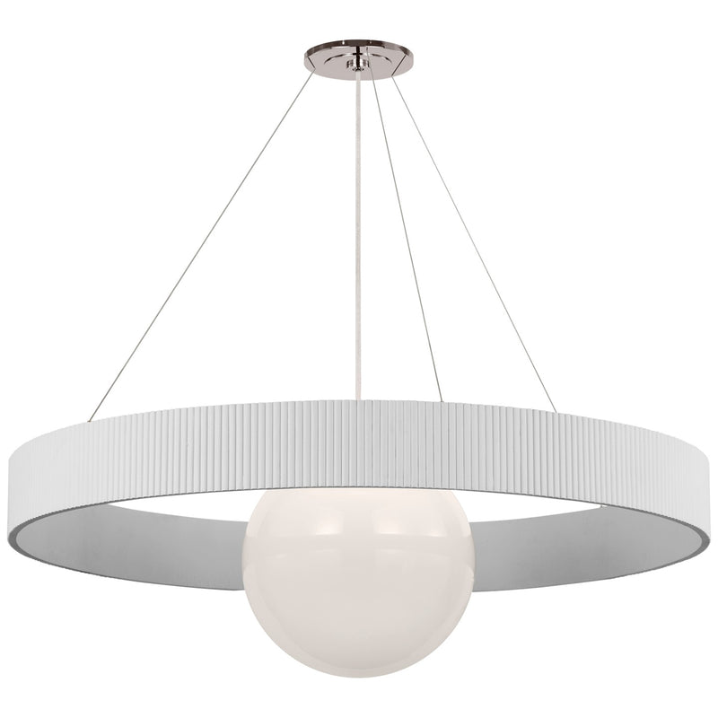 Visual Comfort Signature WS 5002PN/WHT-WG LED Chandelier, Polished Nickel and White Glass