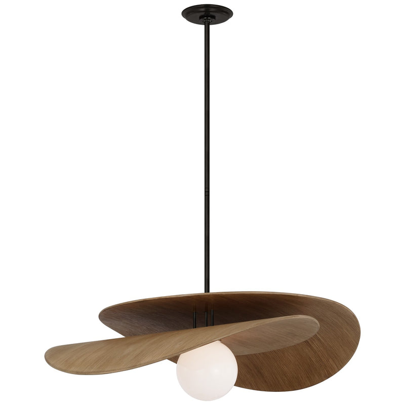 Visual Comfort Signature WS 5050BZ/NO-WG LED Pendant, Bronze and Natural Oak