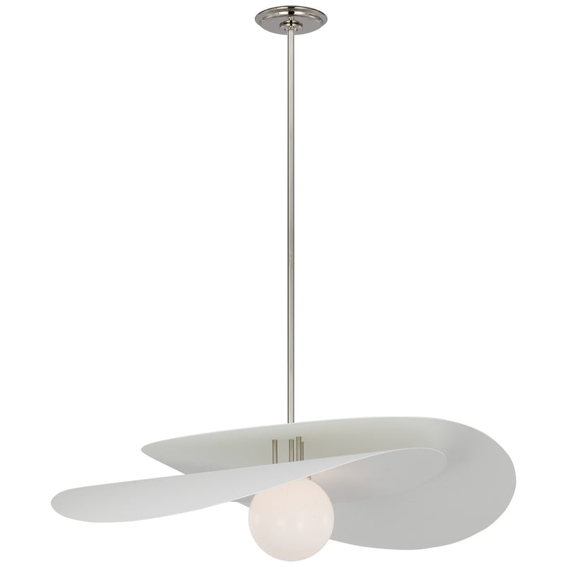 Visual Comfort Signature WS 5050PN/WHT-WG LED Pendant, Polished Nickel and Matte White