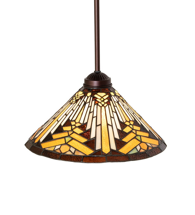 Meyda Tiffany 104359 One Light Pendant, Mahogany Bronze