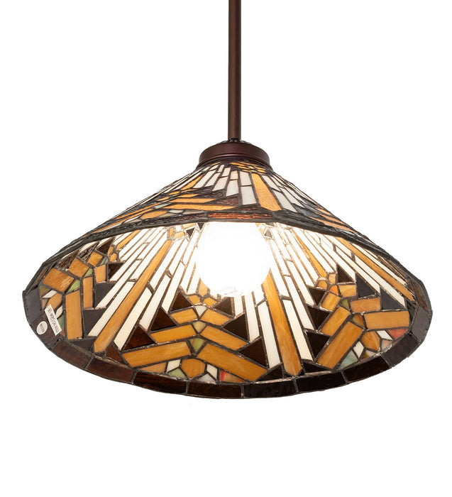Meyda Tiffany 104359 One Light Pendant, Mahogany Bronze