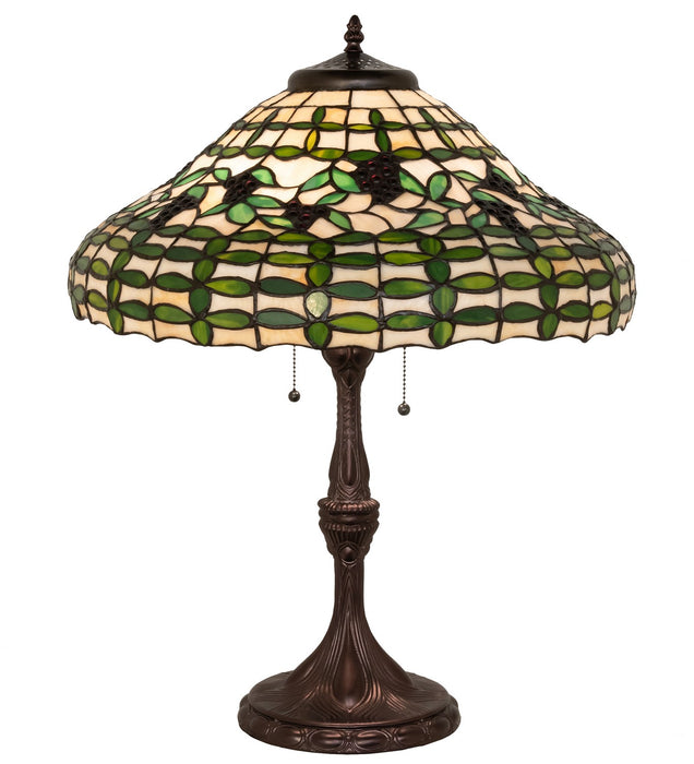 Meyda Tiffany 259355 Two Light Table Lamp, Mahogany Bronze