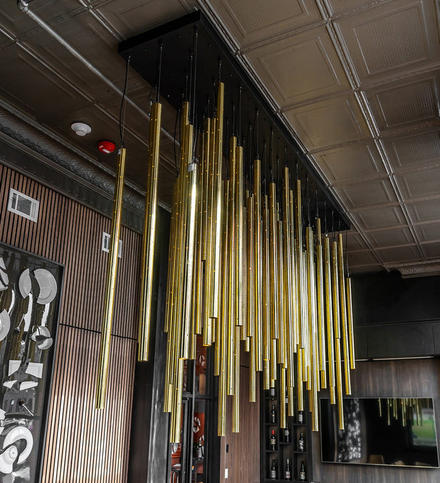 Meyda Tiffany 261998 LED Pendant, Polished Brass & Solar Black