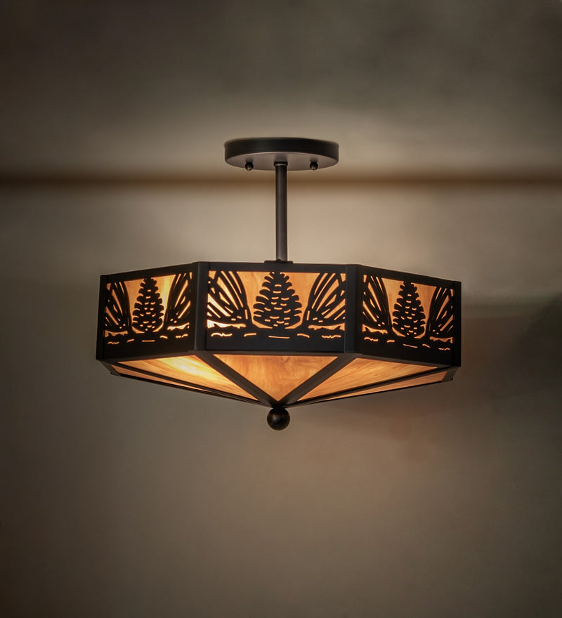 Meyda Tiffany 267161 LED Semi-Flushmount, Solar Black