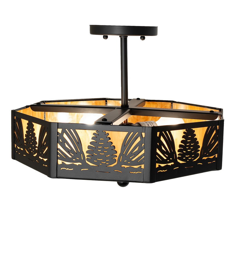 Meyda Tiffany 267161 LED Semi-Flushmount, Solar Black