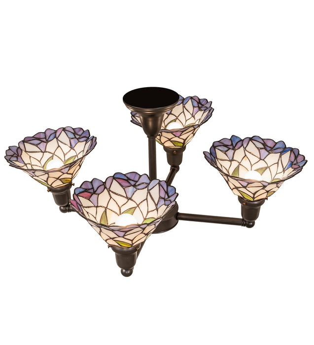 Meyda Tiffany 269466 Four Light Chandelier, Craftsman Brown