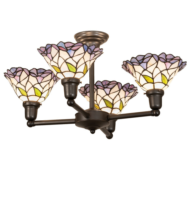 Meyda Tiffany 269466 Four Light Chandelier, Craftsman Brown