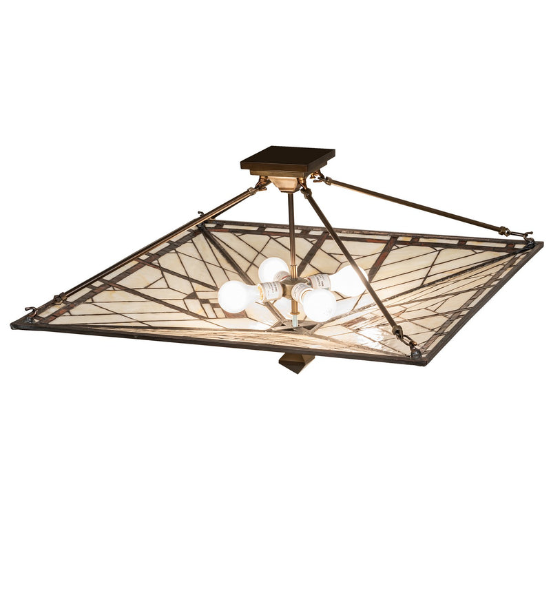 Meyda Tiffany 267072 Four Light Semi-Flushmount, Antique Copper