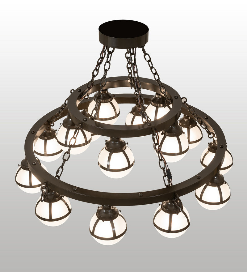 Meyda Tiffany 270232 15 Light Chandelier, Castle Bronze Exterior
