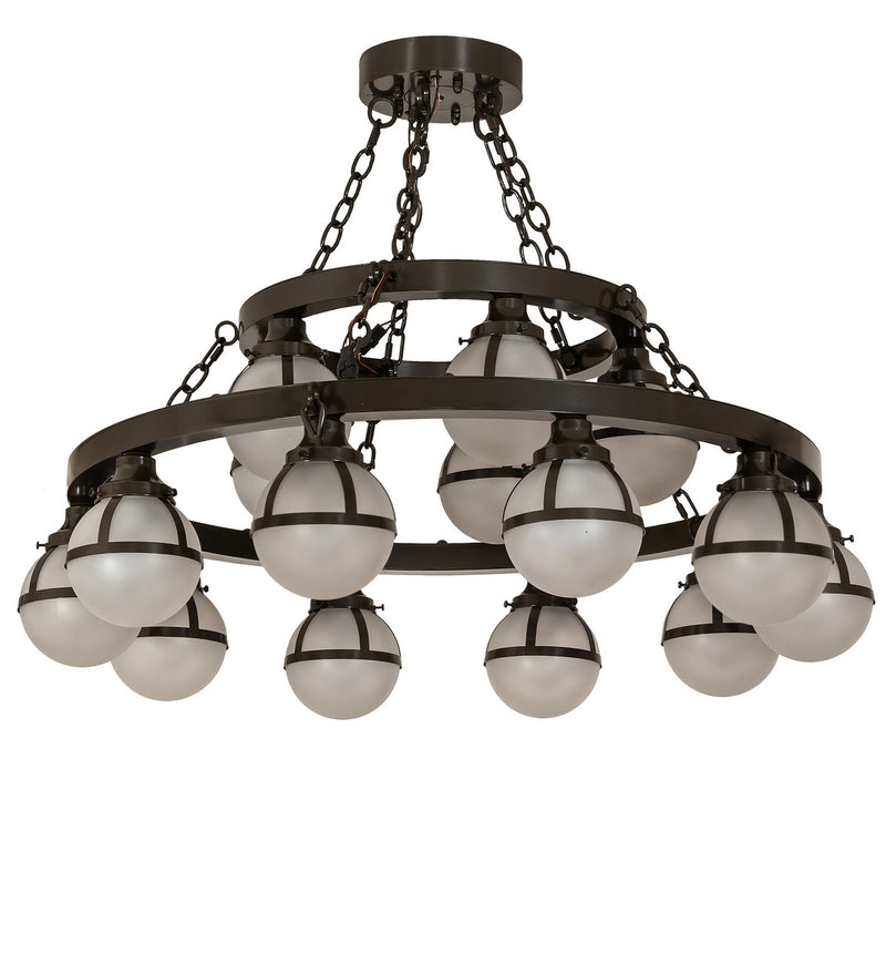 Meyda Tiffany 270232 15 Light Chandelier, Castle Bronze Exterior