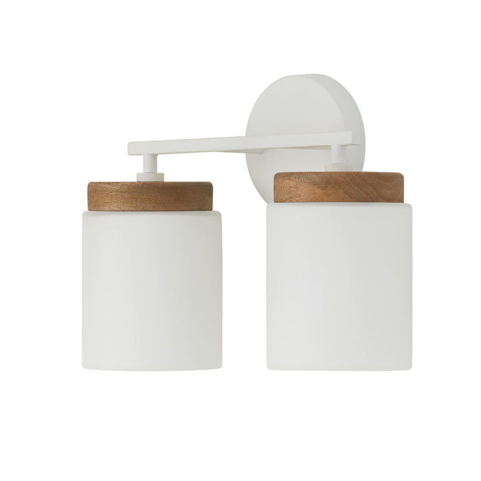 Capital Lighting 150921LT-547 Two Light Vanity, Light Wood and White