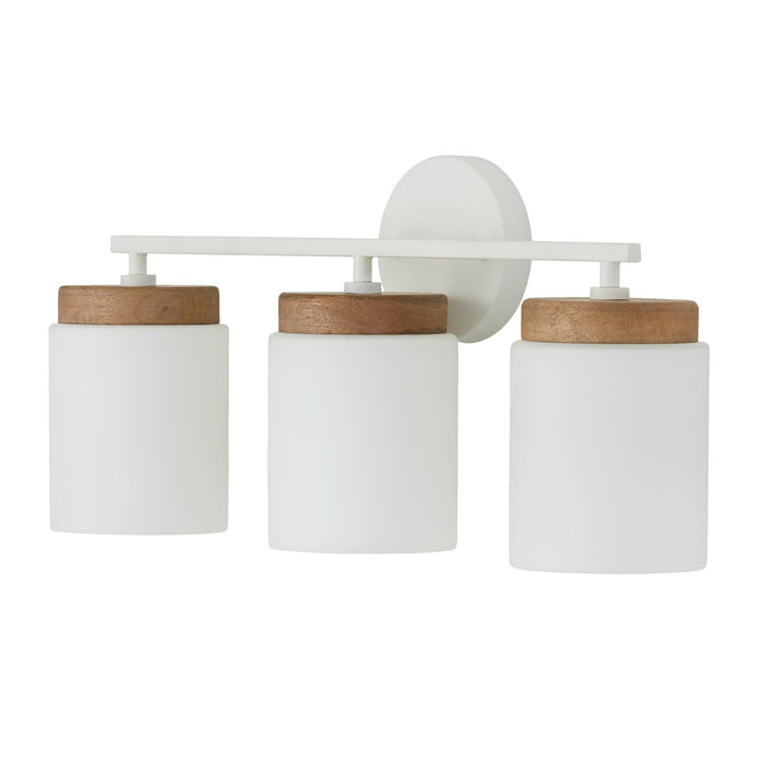 Capital Lighting 150931LT-547 Three Light Vanity, Light Wood and White