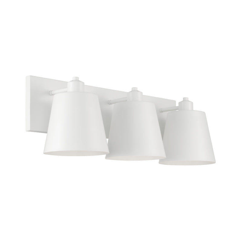 Capital Lighting 151331WE Three Light Vanity, Matte White