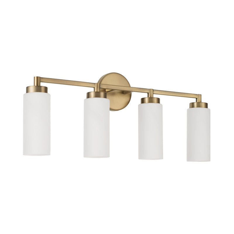 Capital Lighting 151741AD Four Light Vanity, Aged Brass