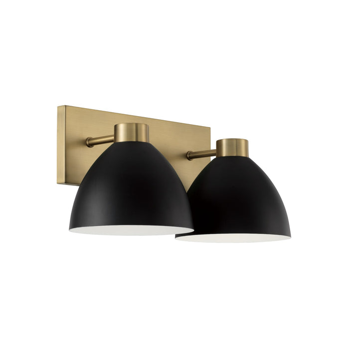 Capital Lighting 152021AB Two Light Vanity, Aged Brass and Black