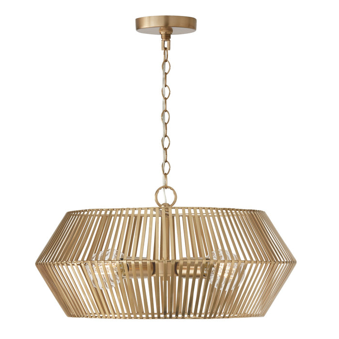 Capital Lighting 330341MA Four Light Pendant, Matte Brass