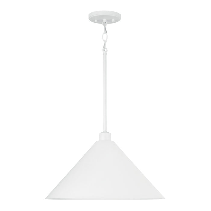 Capital Lighting 351311WE One Light Pendant, Matte White