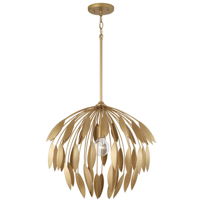 Capital Lighting 351812GF One Light Pendant, Buffed Gold