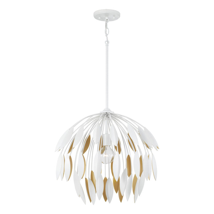 Capital Lighting 351812WE One Light Pendant, Matte White