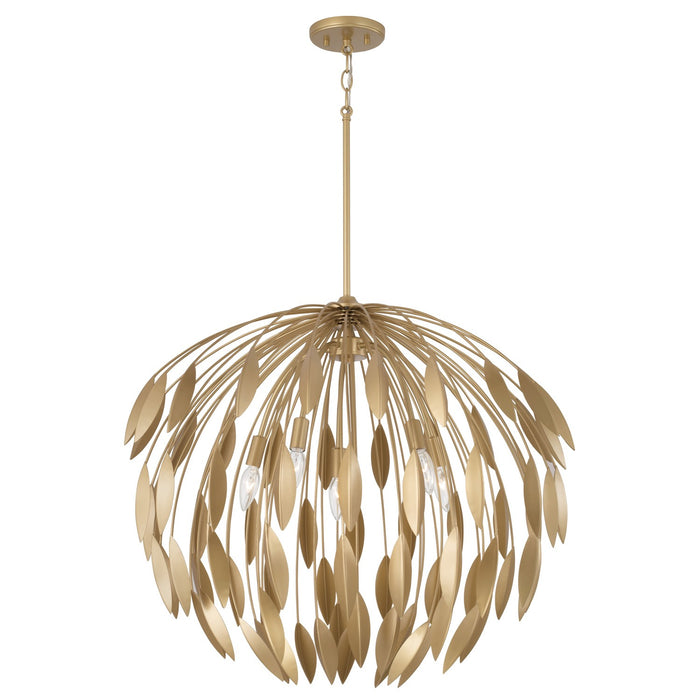 Capital Lighting 351851GF Five Light Pendant, Buffed Gold