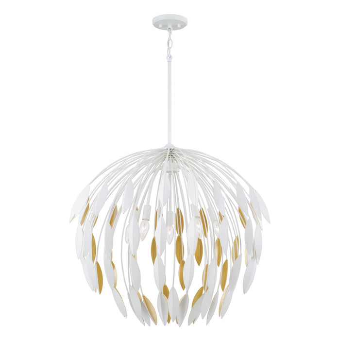 Capital Lighting 351851WE Five Light Pendant, Matte White
