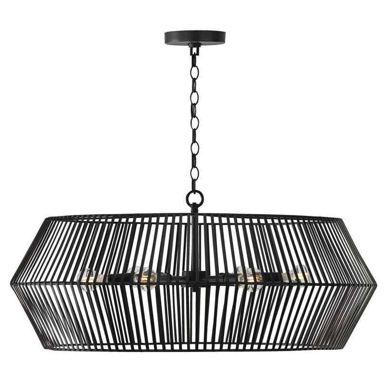 Capital Lighting 430361MB Six Light Chandelier, Matte Black