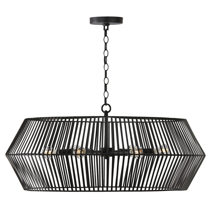 Capital Lighting 430361MB Six Light Chandelier, Matte Black