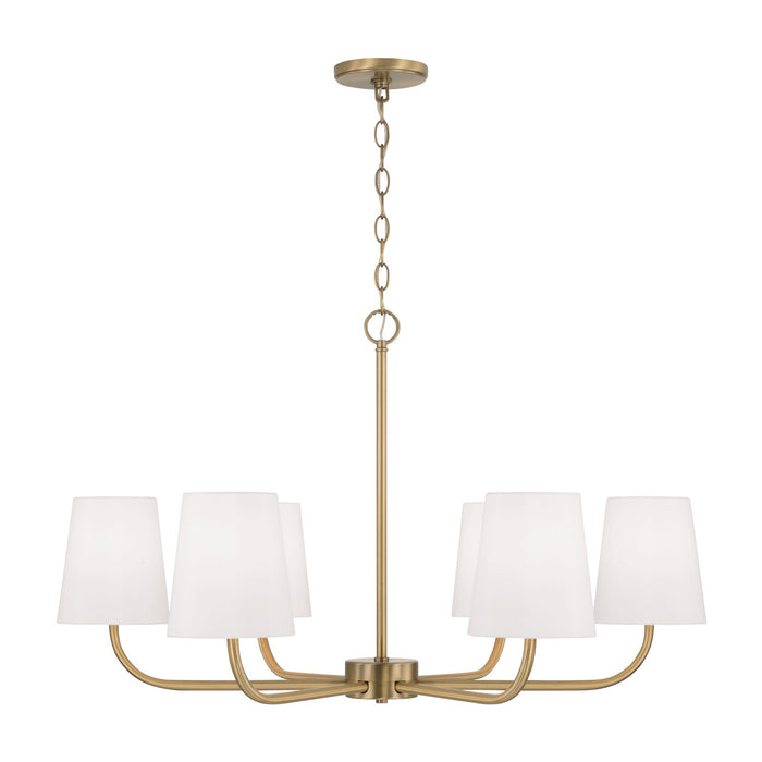 Capital Lighting 449462AD-706 Six Light Chandelier, Aged Brass