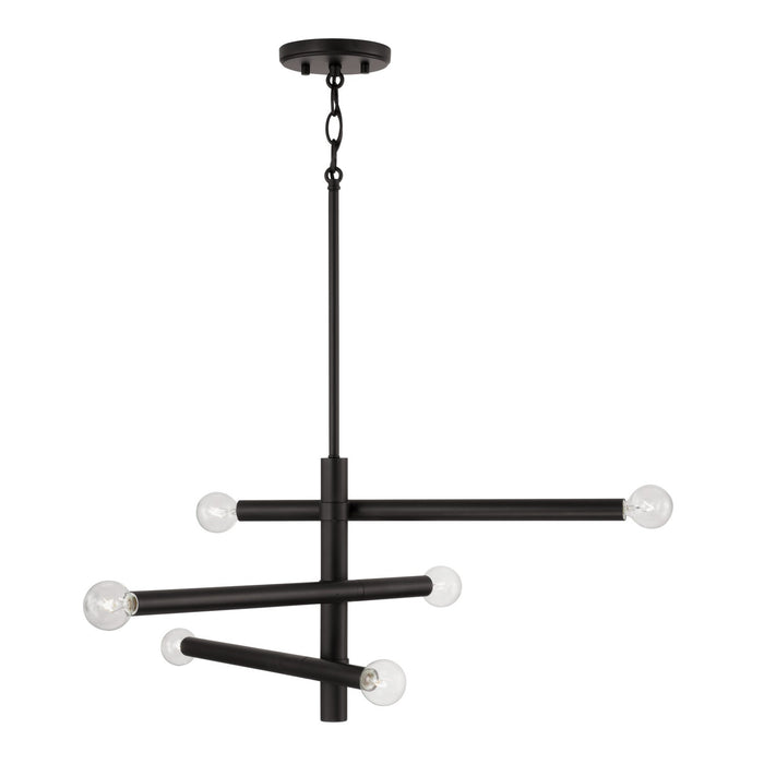 Capital Lighting 451261MB Six Light Chandelier, Matte Black