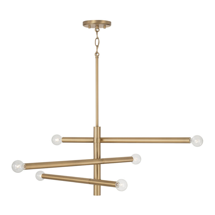 Capital Lighting 451262AD Six Light Chandelier, Aged Brass