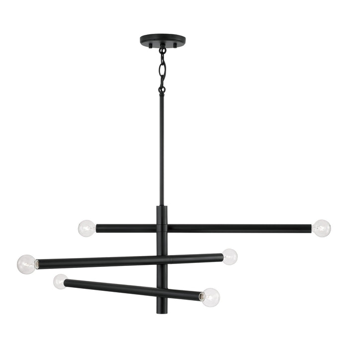 Capital Lighting 451262MB Six Light Chandelier, Matte Black